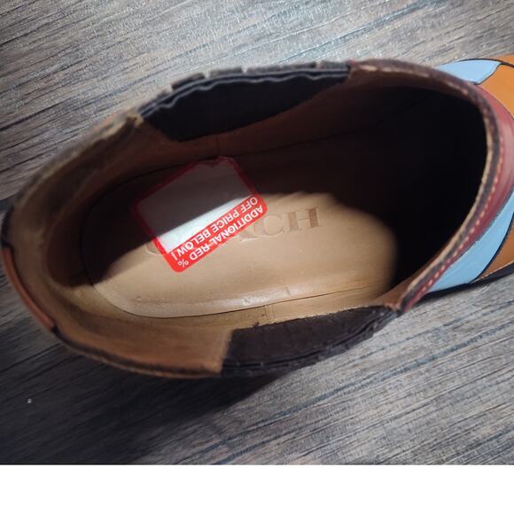 Coach Bandit patchwork shoe leather boot bootie women's 9.5 - Picture 7 of 10